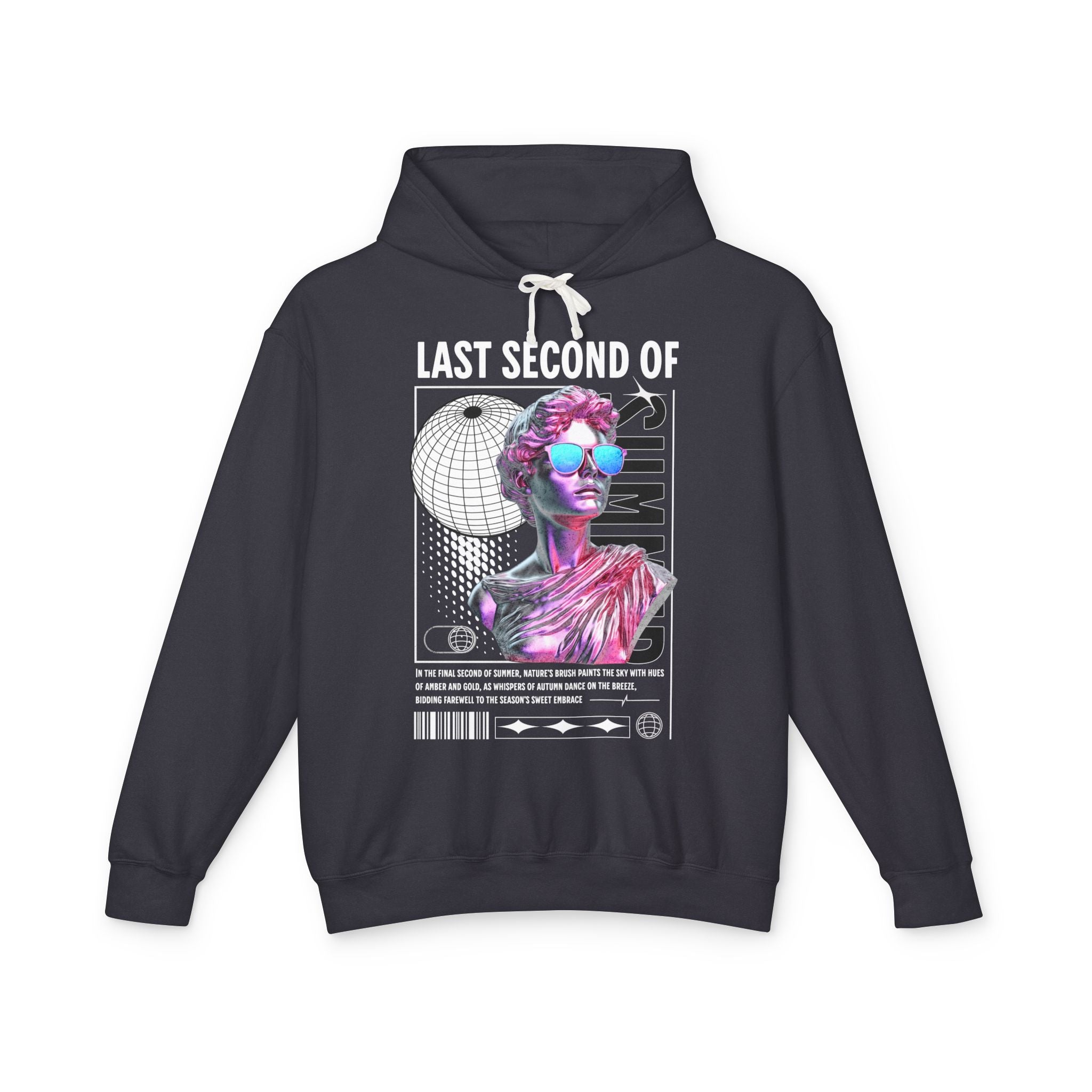 Retro Graphic Unisex Hoodie - 'Last Second of White' Stylish Sweatshirt