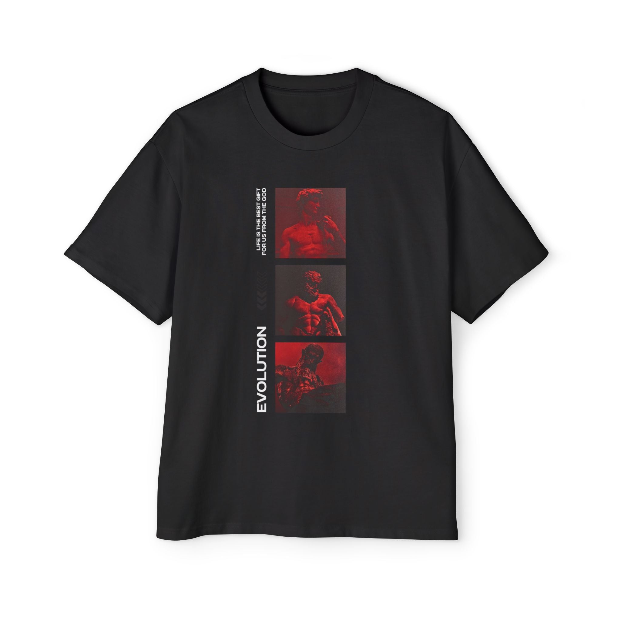 Be Herren - Evolution Is The Key Black Oversized Tee
